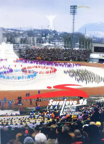 Bosnien Herzegowina. Sport. Leichtathletik. Treffen IAAF Sarajevo 1996. FDC im Folder.