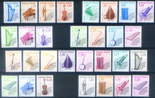 Frankreich. Vorgestempelt 1989-1993. Komplette Sequenz.