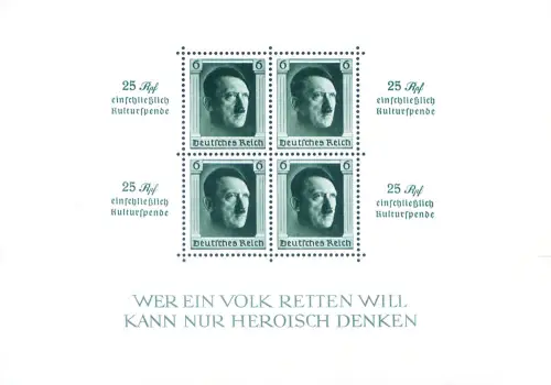Deutsches Reich. Kulturfonds 1937. Zettel.
