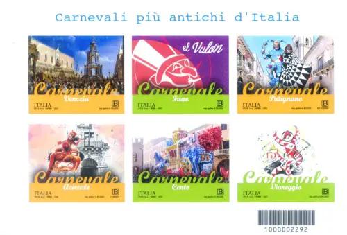 Italienische Republik. Karneval von Italien 2023. Zettel.