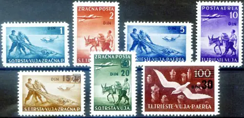 Triest Zone B. Luftpost 1949.