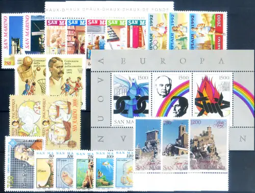 San Marino. kompletter Jahrgang 1991.