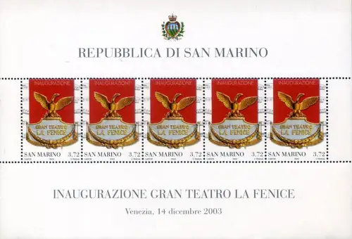 San Marino. Theater 'La Fenice' 2003. Zettel.