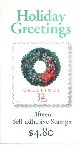 USA. Weihnachten 1998. Heft mit 15 Marken.