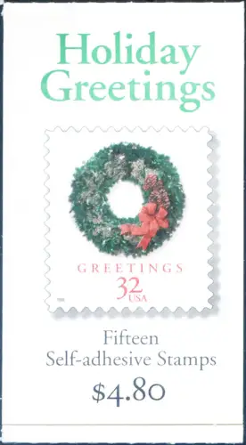 USA. Weihnachten 1998. Heft mit 15 Marken.