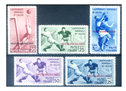 Ägäis. Sport. Fußball 1934. Normalpost.