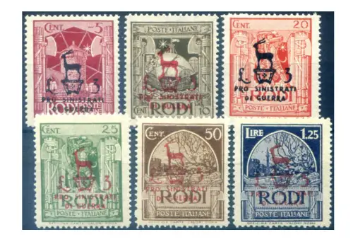Deutsche Besetzung Rhodos. Aufdrucke 1944.