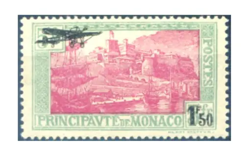 Monaco. Flugzeug überdruckt 1933.