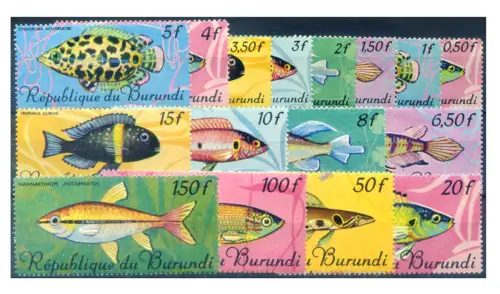 Burundi. Definitiv. Fische (I) 1967.