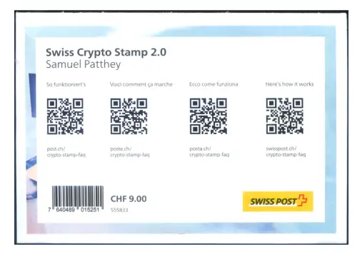 Schweiz. Aspekte der heutigen Schweiz. Krypto Briefmarken. 10 Zettel.