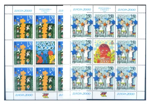 Bosnien Serbien. Europa 2000. 2 Miniblätter. Typ ohne Nummer.