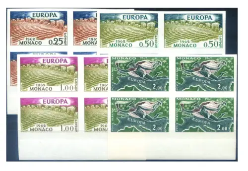 Monaco. Europa 1962. Ungezähnt. 4er Blöcke.