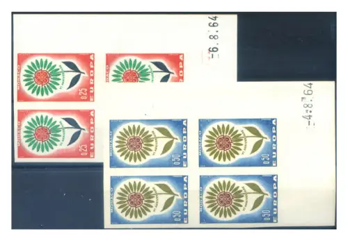 Monaco. Europa 1964. Ungezähnt. 4er Blöcke.