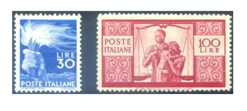 Italienische Republik. Demokratisch. Hohe Werte 1946-1947.