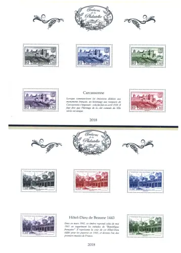 Frankreich. Schätze der Philatelie (I) 2018. 10 Zettel.