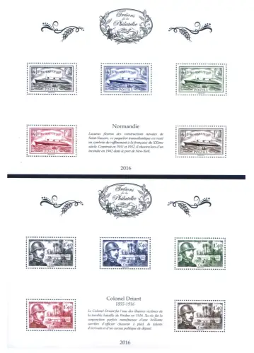 Frankreich. Schätze der Philatelie (I) 2016. 10 Zettel.