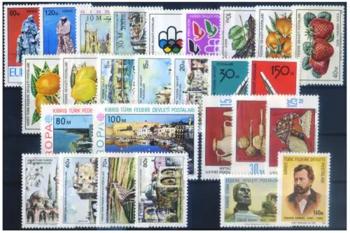 Zypern. Türkische Zone. Kompletter Jahrgang 1976-1977.