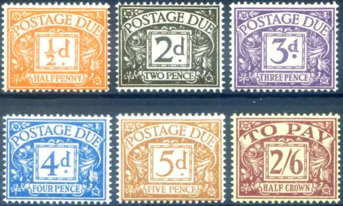 Großbritannien. Steuermarken 'Tudor' 1954-1955.
