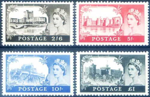 Großbritannien. Definitiv. Schlösser 1955. Typ 'Waterloo'.