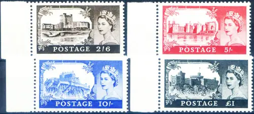 Großbritannien. Definitiv. Schlösser 1955. Typ 'Waterloo'.