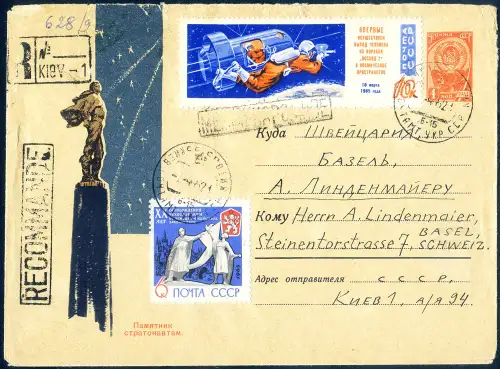 UdSSR. Astronautik. 2 schöne Umschläge zum Thema, 1963-1982.