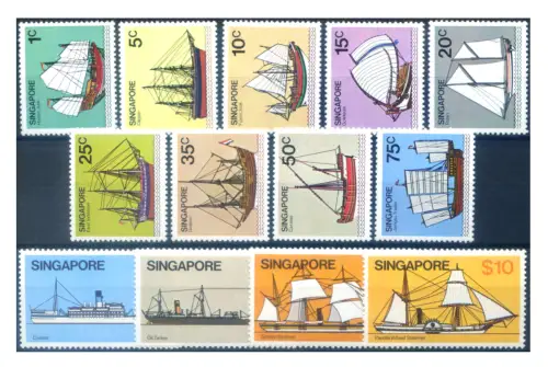 Singapur. Definitiv. Boote 1980.
