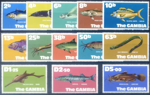 Gambia. Definitiv. Fauna. Fische 1971.
