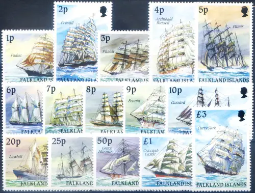 Falklandinseln. Definitiv. Segelschiffe 1989.