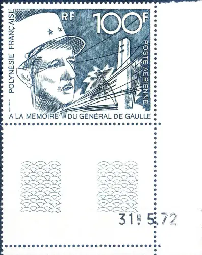 Französisch Polynesien. General Charles de Gaulle 1972.