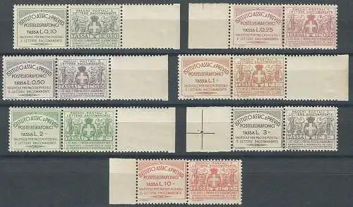 1936 Italia Assicurativi 7v. MNH Sassone n. 10/16