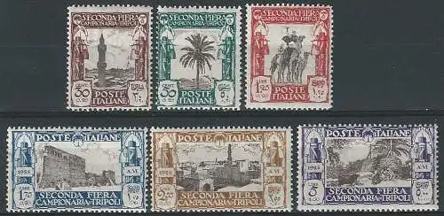 1928 Libia II Fiera Tripoli 6v. MNH Sassone n. 72/77