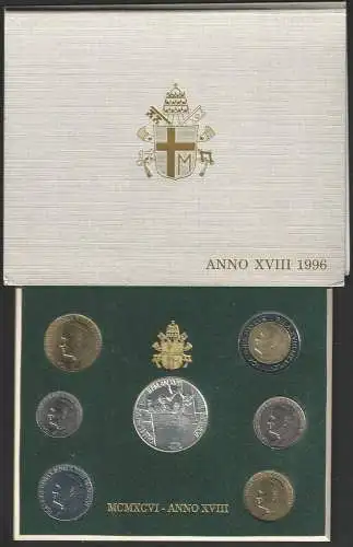 1996 Vaticano serie divisionale 7 monete FDC