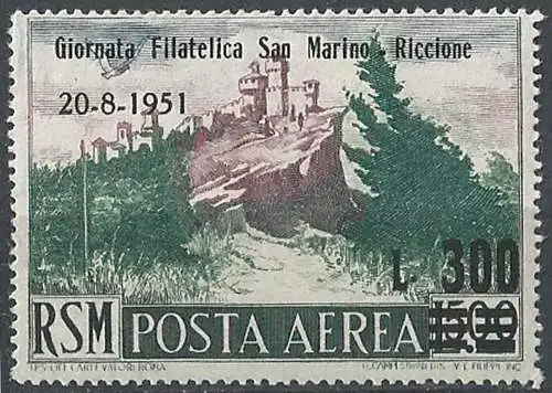 San Marino 1951 3. Giornata filatelica RSM-Riccione 1v. MNH Sass. n. A98
