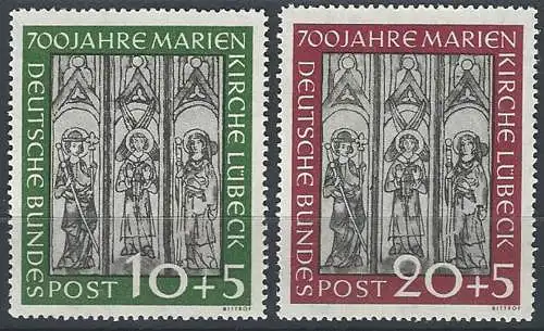 1951 Germania cattedrale di Lubecca 2v. MNH Unif. n. 25/26