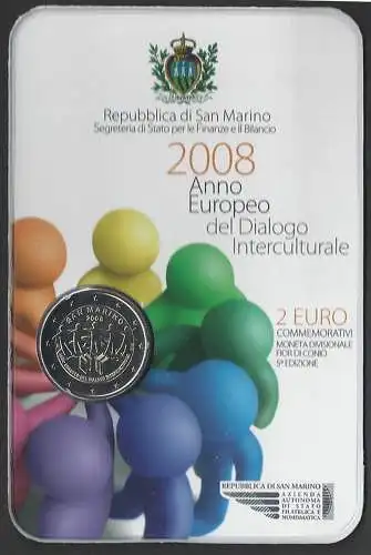 2008 San Marino euro 2,00 dialogo intercultorale FDC