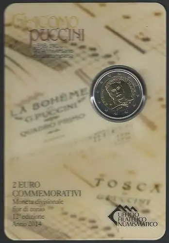 2014 San Marino euro 2,00 Giacomo Puccini FDC