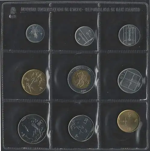 1983 San Marino serie divisionale della Zecca 9 monete FDC