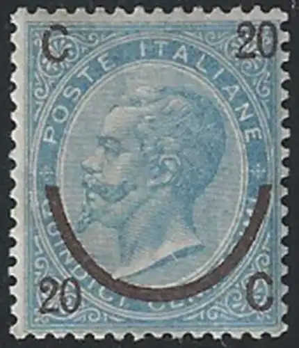 1865 Italia 20c. ferro di cavallo I tipo MNH Sassone n. 23