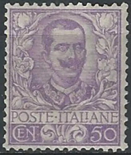 1901 Italia VE II 50c. malva qbc MNH Sassone n. 76