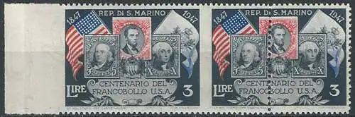 1947 San Marino centenario USA varietà MNH Sass. n. 331Ade