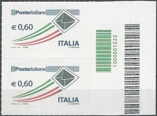 2009 Italia Lettera euro 0,60 busta grigia cb MNH Unif. 3154cb