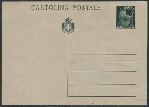 1945 Luogotenenza cartolina postale Fil. n. C126