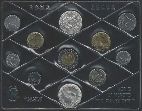 1993 Italia divisionale Goldoni 11 monete FDC-BU