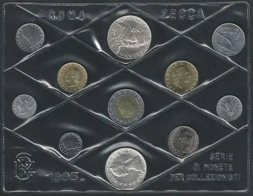 1995 Italia divisionale Mascagni 11 monete FDC-BU
