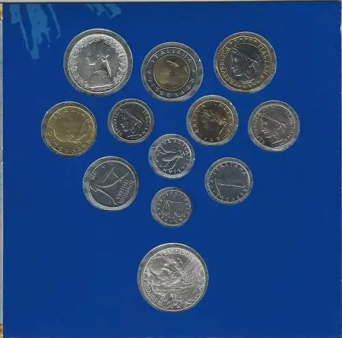 1998 Italia divisionale 12 monete FDC-BU