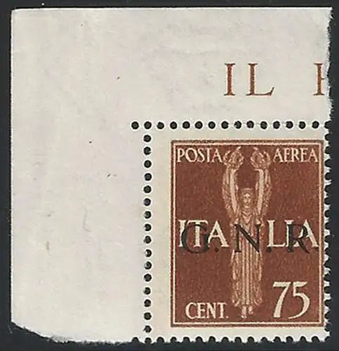 1944 Repubblica Sociale 75c. G.N.R. Verona var MNH Sassone n. 119ccc
