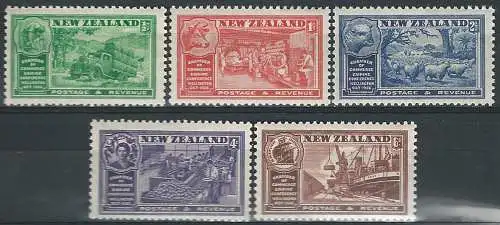 1936 New Zealand industrie dell'isola 5v. MNH SG 593/97