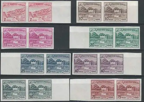 1962-70 Pakistan Khyber and Shalimar 8 pairs np variety MNH SG n. 171/80