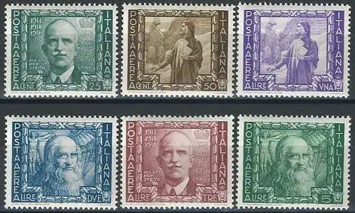 1938 Italia Regno Impero 6v. MNH Sass. n. A 111/16