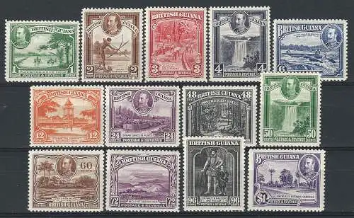1934 British Guiana Giorgio V 13v. MH SG n. 288/300